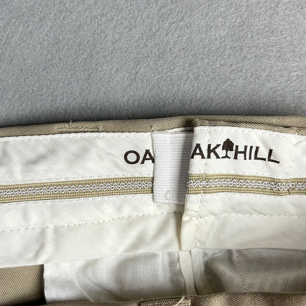 Oak Hill Dress Pants Mens 44x30(44x27) Khaki Tan Pleated Front Polyester Slacks - Picture 9 of 10